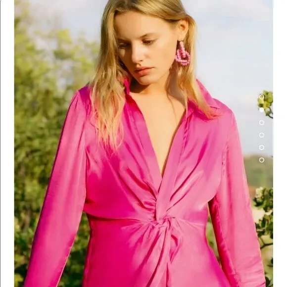 Zara pink satin dress - Picture 2 of 6